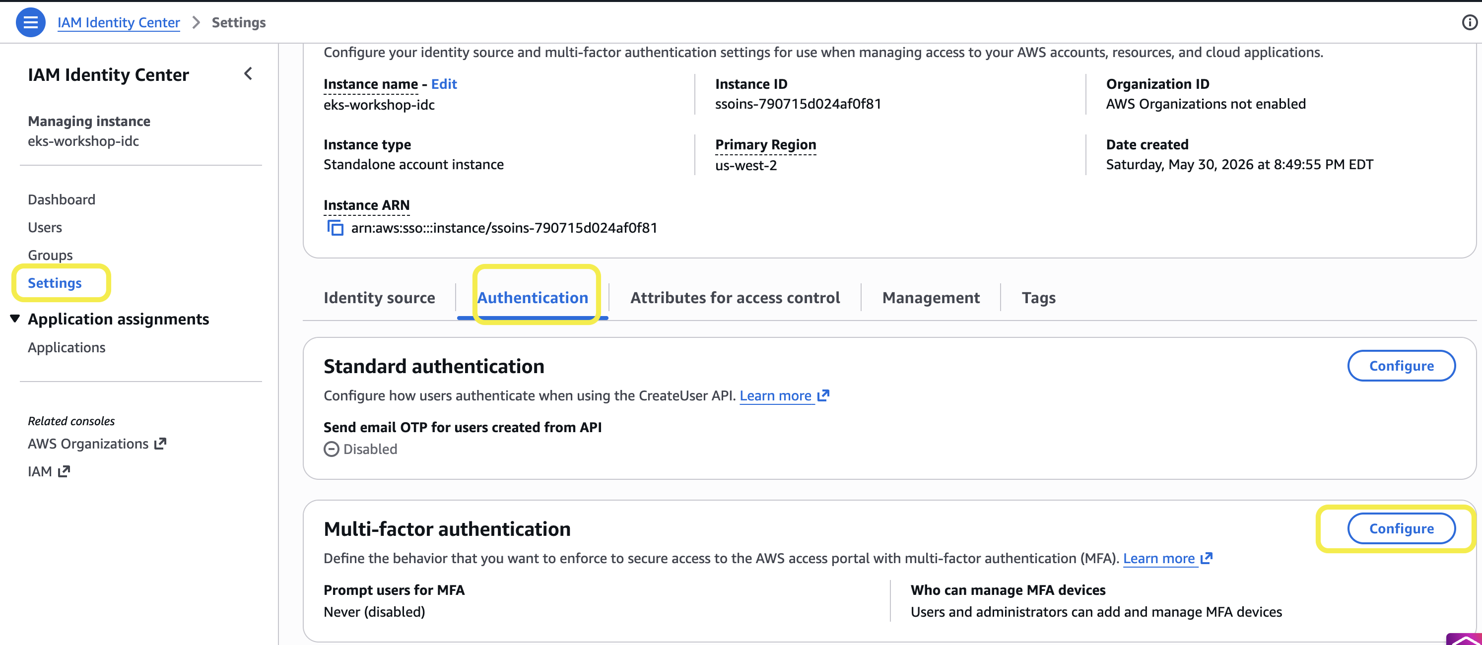 Configure MFA